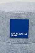Бавовняний капелюх Karl Lagerfeld Jeans з бавовни колір блакитний