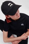 Бавовняна бейсболка Karl Lagerfeld колір чорний з аплікацією (2890451)