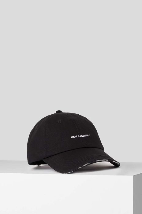Бавовняна бейсболка Karl Lagerfeld колір чорний з аплікацією (2893625)