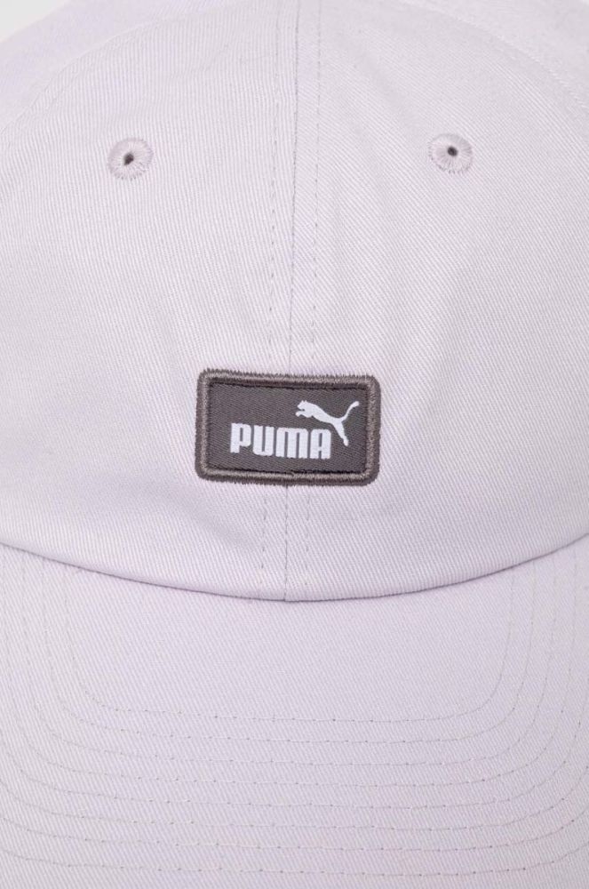 Бавовняна бейсболка Puma колір фіолетовий з аплікацією фото 2