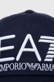 Бавовняна бейсболка EA7 Emporio Armani колір синій з аплікацією