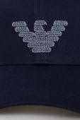 Бавовняна бейсболка Emporio Armani Underwear колір синій з аплікацією
