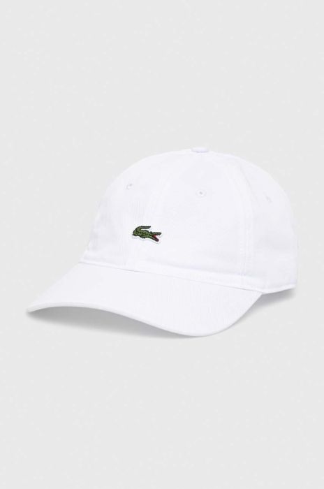 Бавовняна бейсболка Lacoste колір білий з аплікацією RK0491-031