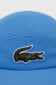 Бавовняна бейсболка Lacoste з аплікацією колір блакитний