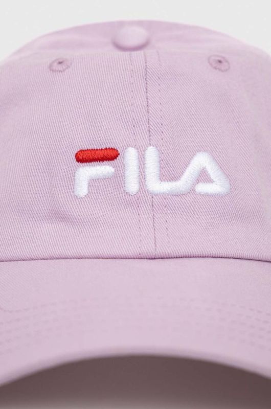 Бавовняна бейсболка Fila колір рожевий з аплікацією фото 2