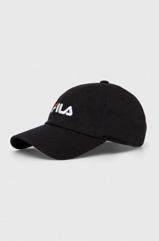 Бавовняна бейсболка Fila колір чорний з аплікацією (3018403)