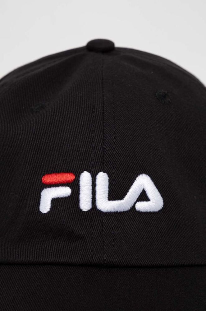 Бавовняна бейсболка Fila колір чорний з аплікацією (3018403) фото 2