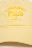 Бавовняна бейсболка Fila колір жовтий з аплікацією
