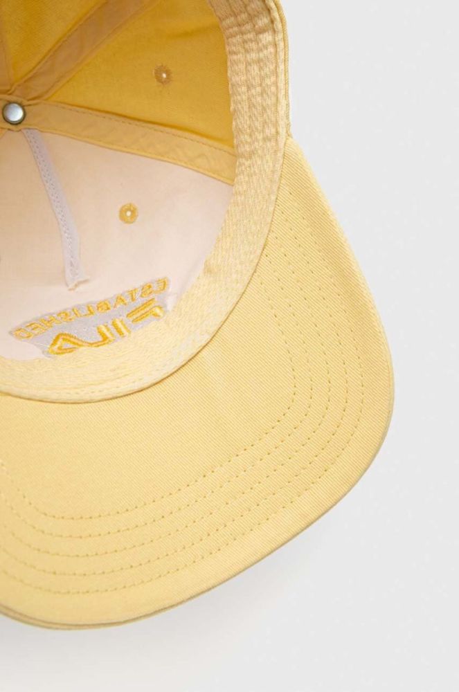 Бавовняна бейсболка Fila колір жовтий з аплікацією фото 4