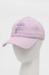 Бавовняна бейсболка Fila колір фіолетовий з аплікацією