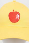 Бавовняна бейсболка United Colors of Benetton колір жовтий з аплікацією (3279011)