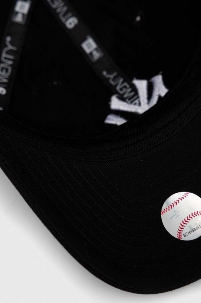 Бавовняна бейсболка New Era колір чорний з аплікацією NEW YORK YANKEES (3142591) фото 5