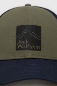 Кепка Jack Wolfskin Brand колір зелений з принтом