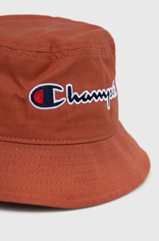Бавовняний капелюх Champion колір коричневий з бавовни фото 2