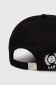 Бавовняна бейсболка Gant колір чорний з аплікацією (3013483)