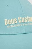 Бавовняна бейсболка Deus Ex Machina колір бірюзовий з аплікацією