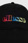 Бавовняна бейсболка Ellesse колір чорний з принтом SARA3012-BLACK