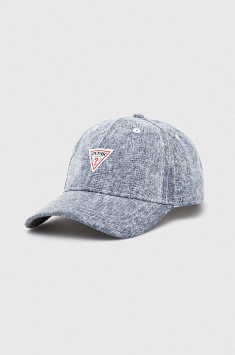 Бавовняна бейсболка Guess Originals меланж колір блакитний