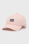 Бавовняна бейсболка Vans колір рожевий з аплікацією