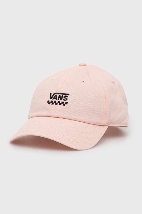 Бавовняна бейсболка Vans колір рожевий з аплікацією