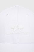 Бавовняна кепка Alpha Industries колір білий з аплікацією 168903.09-White