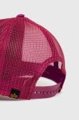Бавовняна кепка Alpha Industries колір фіолетовий з принтом 186902.677-DarkMagent