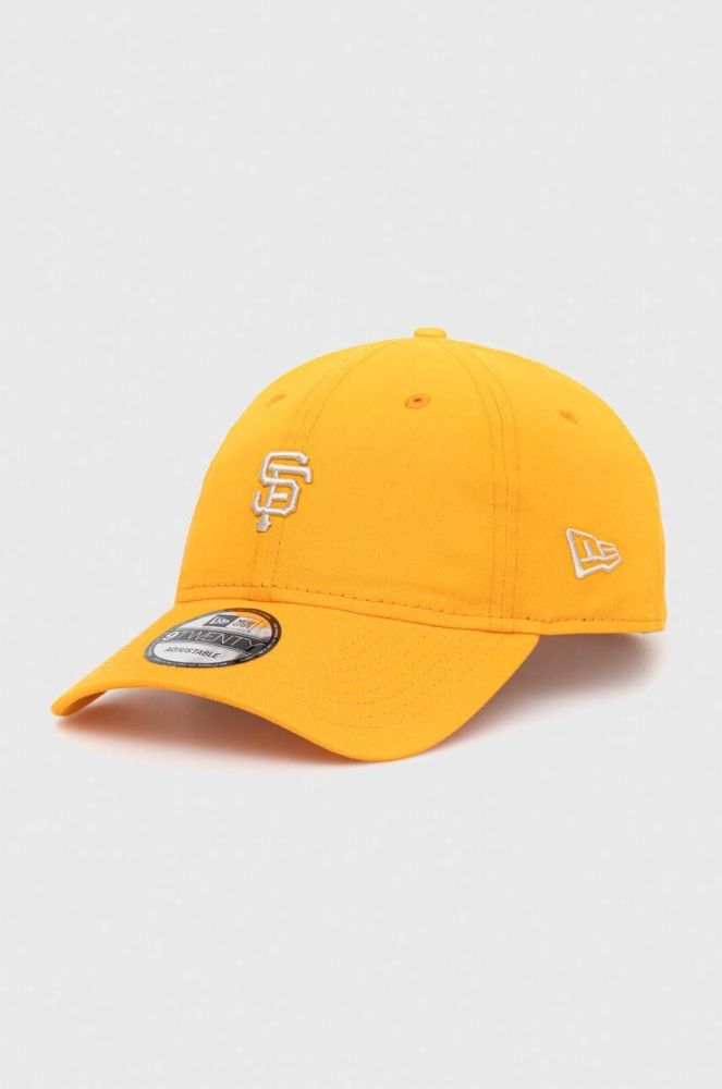 Бавовняна бейсболка New Era колір помаранчевий з аплікацією SAN FRANCISCO GIANTS