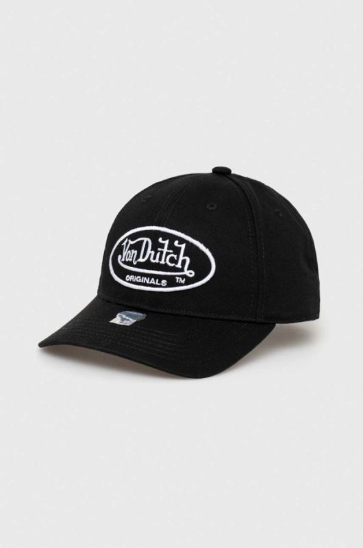 Бавовняна бейсболка Von Dutch колір чорний з аплікацією (3269603)
