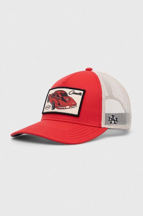 Кепка American Needle Corvette колір червоний з аплікацією