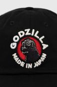 Бавовняна бейсболка American Needle Godzilla колір чорний з аплікацією