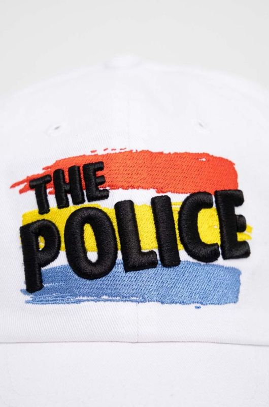 Бавовняна бейсболка American Needle the Police колір білий з аплікацією фото 2
