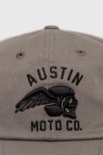 Бавовняна бейсболка American Needle Austin Moto колір сірий з аплікацією