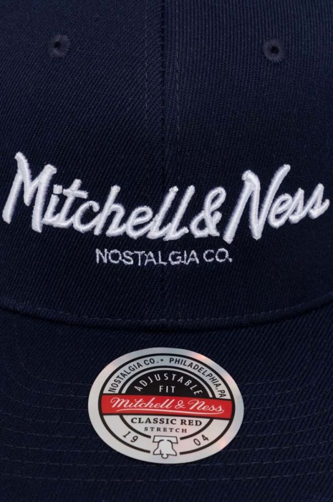 Кепка з домішкою вовни Mitchell&Ness колір синій з аплікацією фото 2