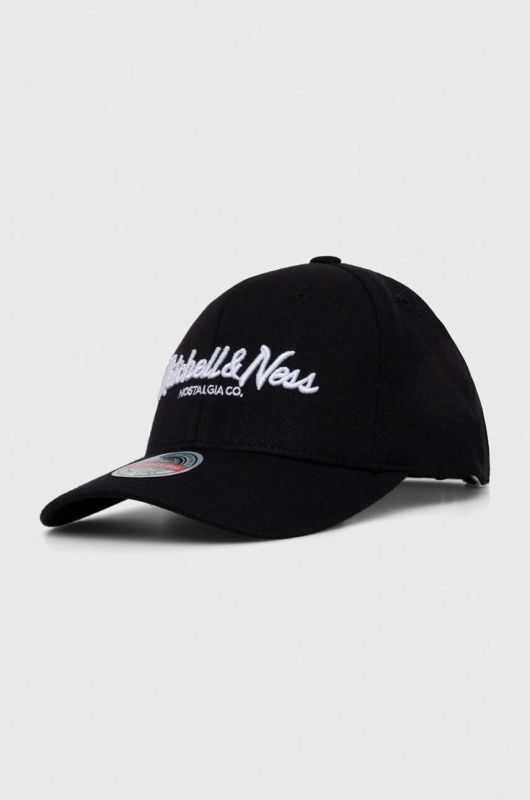 Кепка з домішкою вовни Mitchell&Ness колір чорний з аплікацією (3592275)