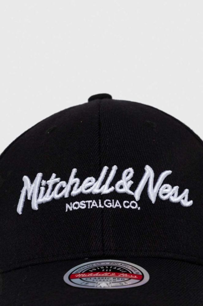 Кепка з домішкою вовни Mitchell&Ness колір чорний з аплікацією (3592275) фото 2