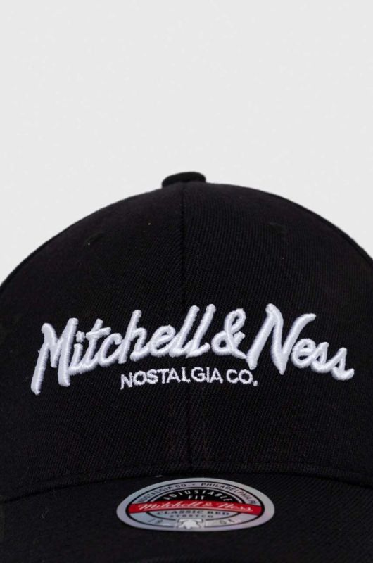 Кепка з домішкою вовни Mitchell&Ness колір чорний з аплікацією (3592275) фото 2