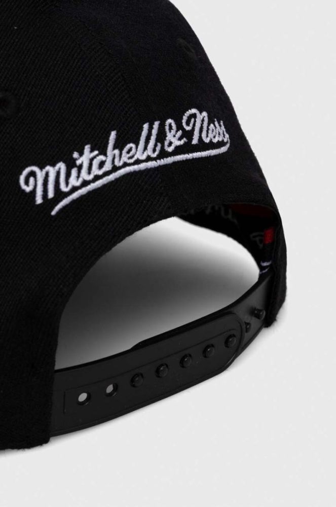 Кепка з домішкою вовни Mitchell&Ness колір чорний з аплікацією (3592275) фото 3