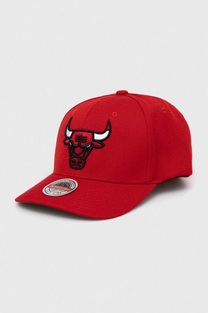 Кепка з домішкою вовни Mitchell&Ness Chicago Bulls колір червоний з аплікацією (3287298)