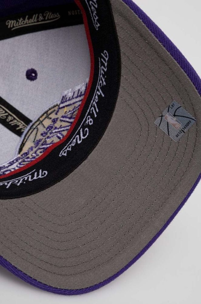 Кепка з домішкою вовни Mitchell&Ness Los Angeles Lakers колір фіолетовий з аплікацією (3287308) фото 4