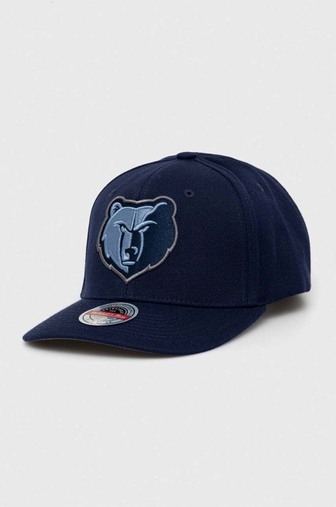 Кепка з домішкою вовни Mitchell&Ness Memphis Grizzlies колір синій з аплікацією