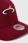 Кепка з домішкою вовни Mitchell&Ness Miami Heat колір бордовий з аплікацією