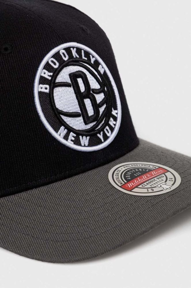 Кепка з домішкою вовни Mitchell&Ness Brooklyn Nets колір чорний з аплікацією (3289814) фото 2