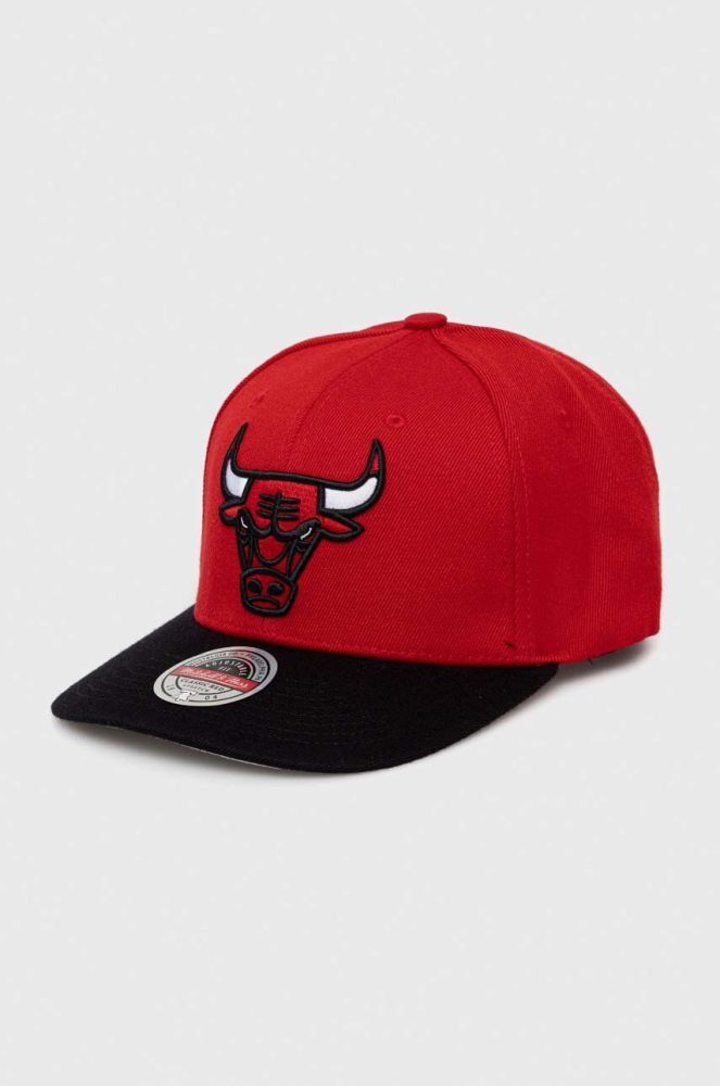 Кепка з домішкою вовни Mitchell&Ness Chicago Bulls колір червоний з аплікацією (3287316)