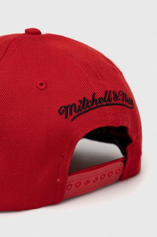Кепка з домішкою вовни Mitchell&Ness Chicago Bulls колір червоний з аплікацією (3287316) фото 3