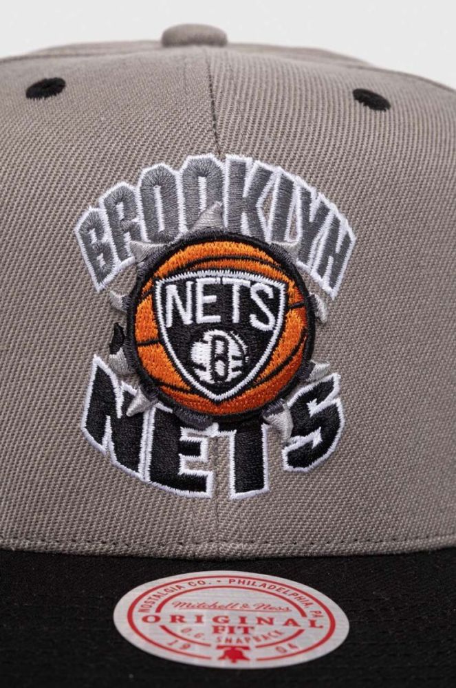 Кепка Mitchell&Ness Brooklyn Nets колір сірий з аплікацією фото 2