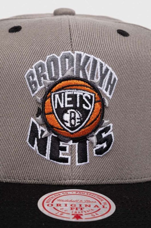 Кепка Mitchell&Ness Brooklyn Nets колір сірий з аплікацією фото 2