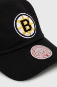 Бавовняна бейсболка Mitchell&Ness Boston Briuns колір чорний з аплікацією