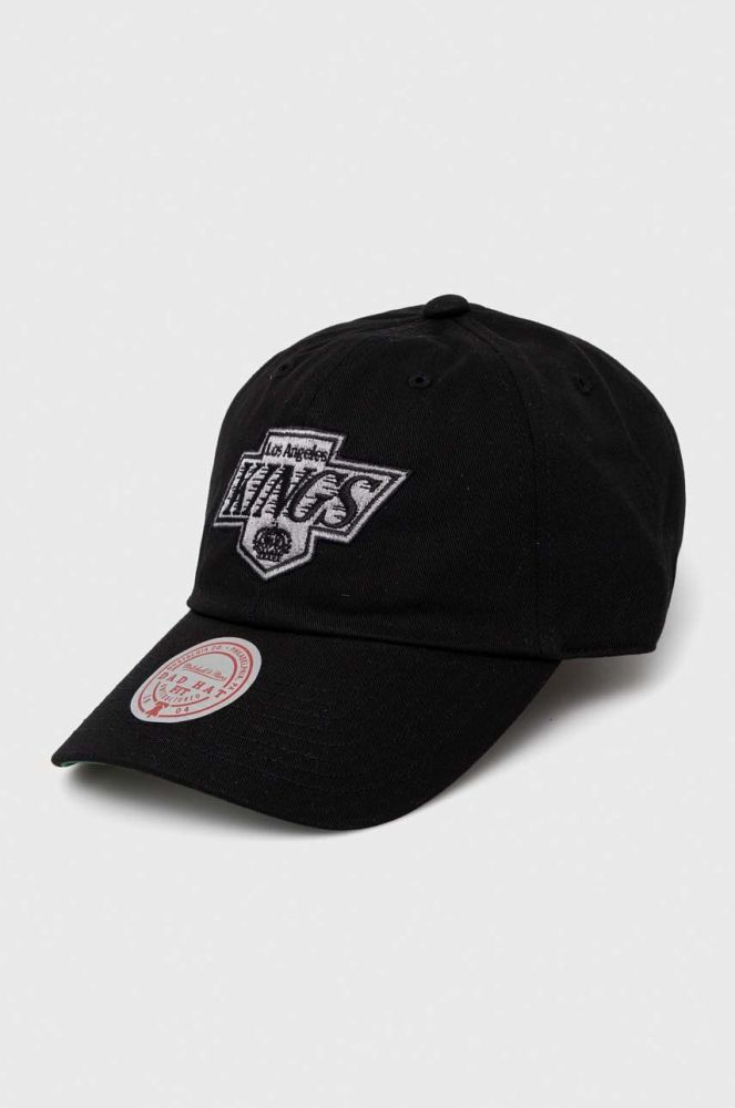 Бавовняна бейсболка Mitchell&Ness Los Angeles Kings колір чорний з аплікацією