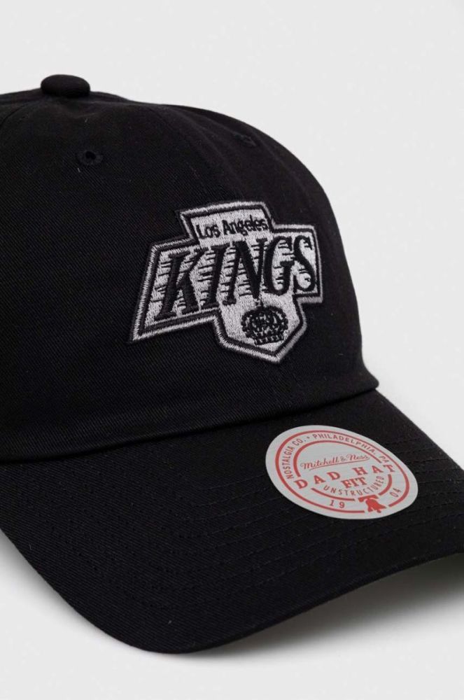 Бавовняна бейсболка Mitchell&Ness Los Angeles Kings колір чорний з аплікацією фото 2