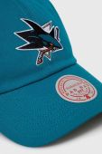 Бавовняна бейсболка Mitchell&Ness San Jose Sharks колір бірюзовий з аплікацією